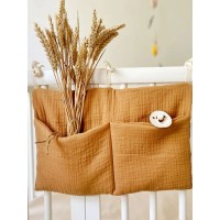 Vcansee Baby Cot Tidie – Hanging Crib Organizer with Large Pockets, Perfect Nursery Storage Solution